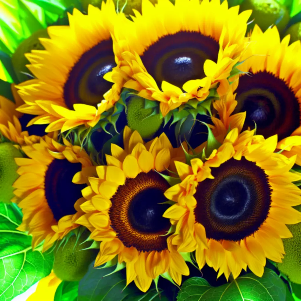 Bukiet słoneczników – żywy żółty bukiet