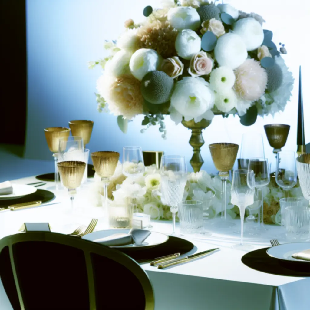 Kwiatowe centrum stołu na gali firmowej