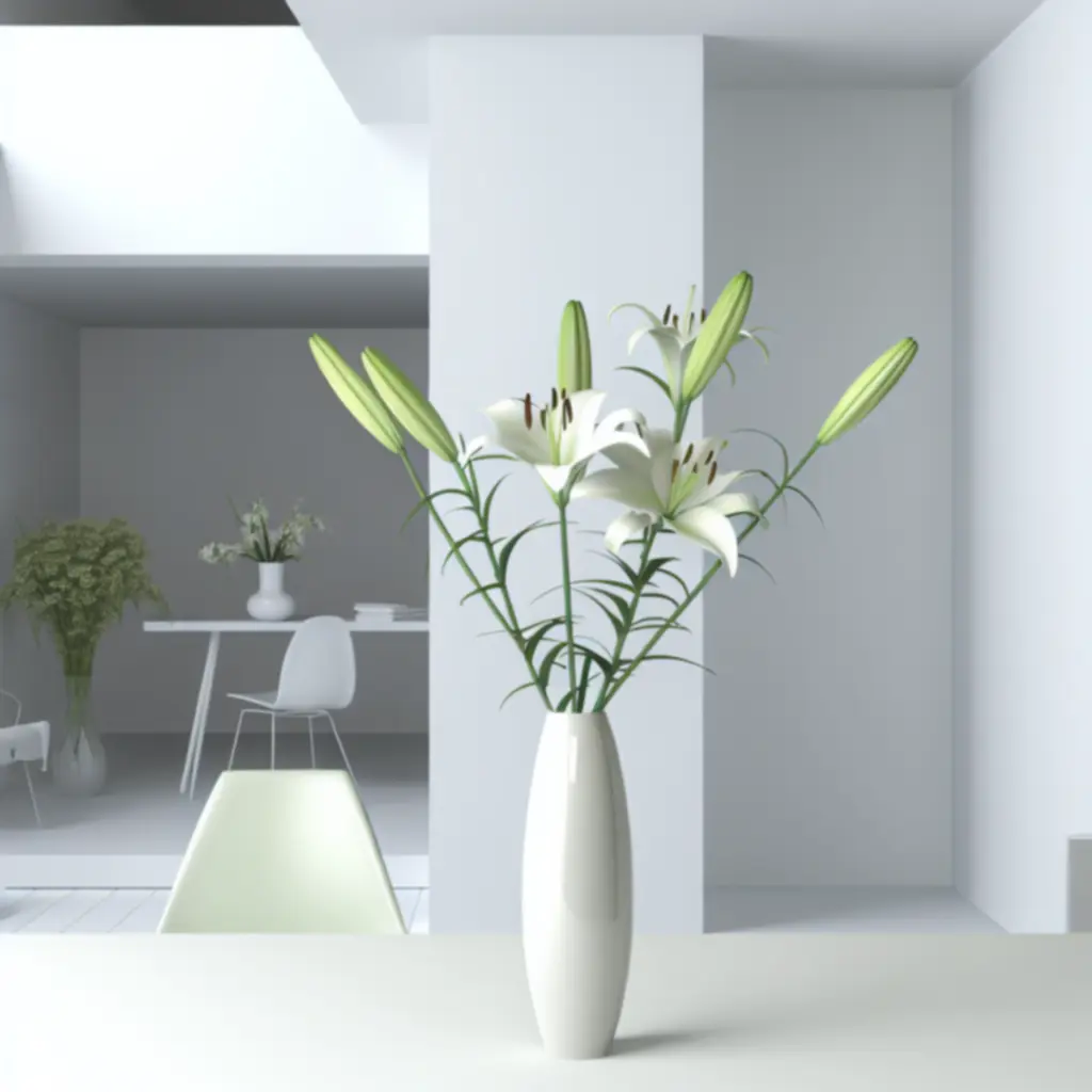 Nowoczesna aranżacja z białych lilii